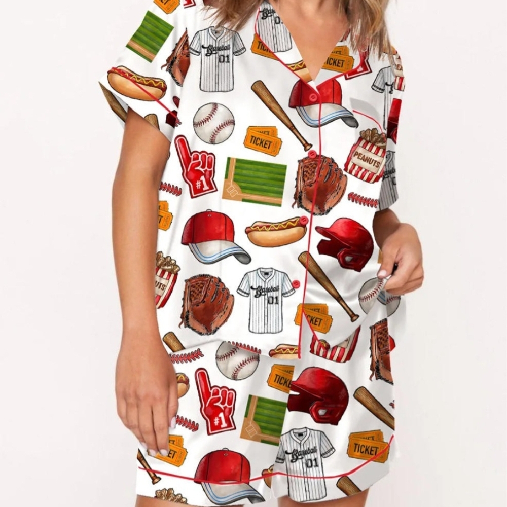 Adult Size Sports-Themed Pajama Set